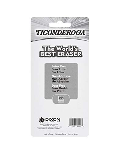 Ticonderoga Vinyl Erasers, White, 4 Count, 6 Packs (X38004)