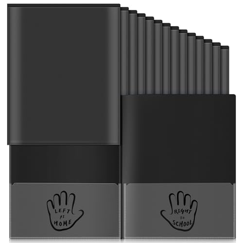 48 Pack Take Home Folder Parent Teacher Communication Folders -Heavy Duty Plastic 2 Pocket Homework Folder, Letter Size School to Home Classroom Supplies for Teacher Student Back to School(Black) - color: Black