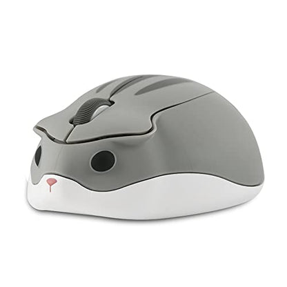 Bluetooth 5.1 Wireless Mouse,No Receiver Inside,Cute Animal Hamster Shape,M Size Silent Click Compatible with Android Tablet/MacBook/Chrome/Microsoft Surface/Windows 8.1 Above, Gray