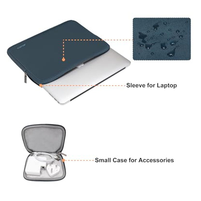 MOSISO Laptop Case 13 inch, 13 inch Laptop Sleeve Bag Compatible with MacBook Neo/Air M5 M4 M3 M2 M1 2026-2018 / Pro M2 M1 2026-2016, Neoprene Computer Sleeve Bag with Small Case, Haze Blue - color: Haze Blue, size: 13 inch