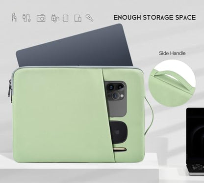 17 inch Laptop Carrying Case, Padded Travel Computer Sleeve Bag for HP 17.3-in Laptop, HP Envy 17, Dell Inspiron 17, ASUS Vivobook 17, Lenovo ideapad 17, Water-Resistant with Handle -Mint Green - color: Mint Green, size: 17-17.3 inch
