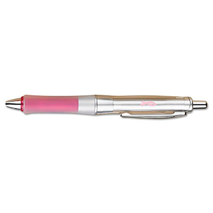 PILOT Dr. Grip Center of Gravity - Breast Cancer Awareness Refillable & Retractable Ballpoint Pen, Medium Point, Silver/Pink Barrel, Black Ink, Single Pen (36192) - color: Silver/Pink, size: 1 Count (Pack of 1)