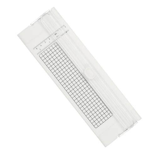 Generic Paper Cutter Trimmer, A4 Straight Small Portable Paper Slide Paper Slicer with Safe-Guard for Craft Cardstock Label Card, Scrapbook Photo, White