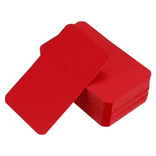 PATIKIL 3.5" x 2" Blank Paper Business Cards, 100 Pack Small Index Flash Cards Words Message Note Card Mini Paper Tags for DIY Gift Craft Scrapbooking, Red - color: Red
