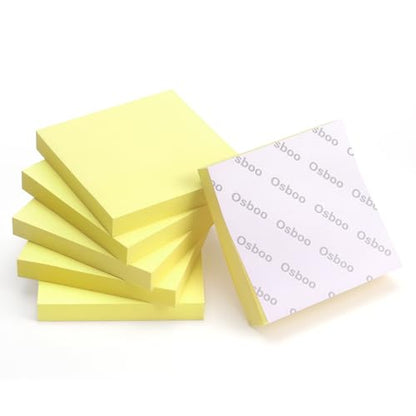 Sticky Notes 3x3 Self-Stick Notes Pads with 6 Bright Colors, Easy to Post for Office, Shool, Home, 6 Pads/Pack, 100 Sheets/Pad (Yellow) - color: Yellow