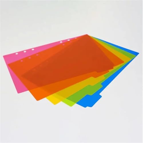 4Set 5pcs/Set A5 Loose Leaf Spiral Binder Index Separator PP Colorful 6 Hole Page Dividers for Diary Book Students Stationery Gifts