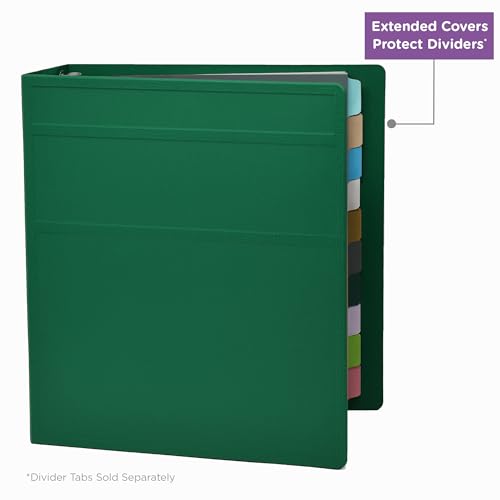 Carstens 2-Inch Heavy Duty 3-Ring Binder - Side Opening, Leaf Green, Durable Plastic, No-Gap Rings, Waterproof Cover, No Pockets, Holds 300 US Letter Sheets, BPA-Free, Made in USA (2844-3R) Case of 16 - color: Green, size: Case of 16