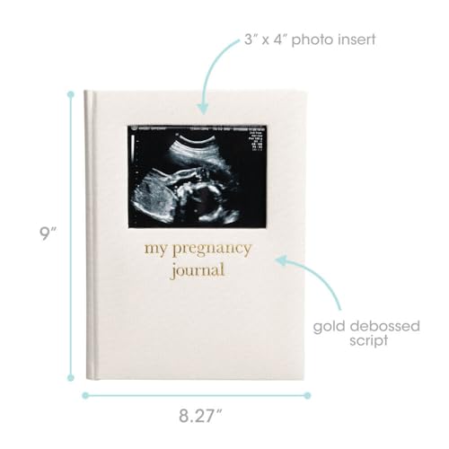 Pearhead Pregnancy Journal, Linen Guided Pregnancy Memory Book with Sonogram Photo Insert, Beige - color: Linen Pregnancy Journal