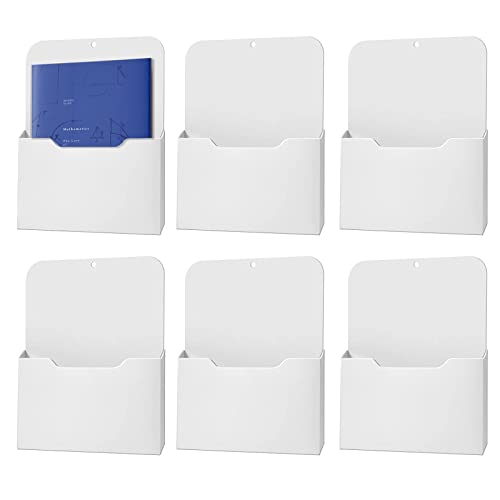 Magnetic File Holders 6 Pack A4 Large Size 6 Pcs Magnetic Pockets | Paper Holder, Magazine Mail Organizer, for Locker Whiteboard Storage, Office Home Use, A4 Large Size, Magnetic Pockets
