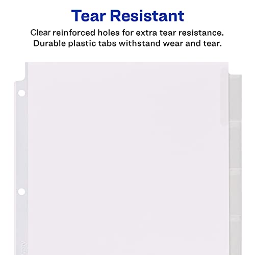 Avery Big Tab Insertable Extra Wide Dividers for 3 Ring Binders, 8-Tab Sets, Clear Tabs, 6 Sets (21940) - color: Clear, size: 8 tab, style: 6 Sets