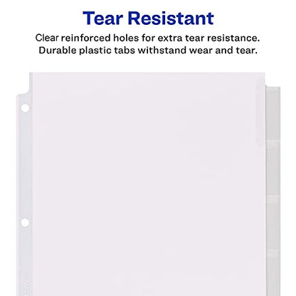 Avery Big Tab Insertable Extra Wide Dividers for 3 Ring Binders, 8-Tab Sets, Clear Tabs, 6 Sets (21940) - color: Clear, size: 8 tab, style: 6 Sets