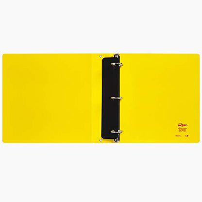 Avery UltraDuty SDS Binder with Chain, 1.5 Inch Slant Rings, Yellow/Red 3 Ring Binder (77711) - size: 1.5", style: Ultra-Duty