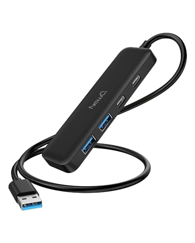 Dual USB C USB A 3.0 Hub: 4 Ports USB Hub with 2* USB-C 3.0 and 2* USB-A 3.0, Ultra Slim Portable USB Splitter Adapter for Laptop, PS4, Flash Drive, HDD, Xbox, Printer, Keyboard, Computer Accessories - size: 60cm
