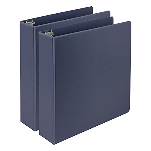 Samsill Plant-Based 2 Inch Durable D-Ring, View Binder, Eco-Friendly, USDA Certified Biobased,2 Count,Pack of 1, Indigo Blue - color: Indigo, size: 2-Inch, style: 2 Pack