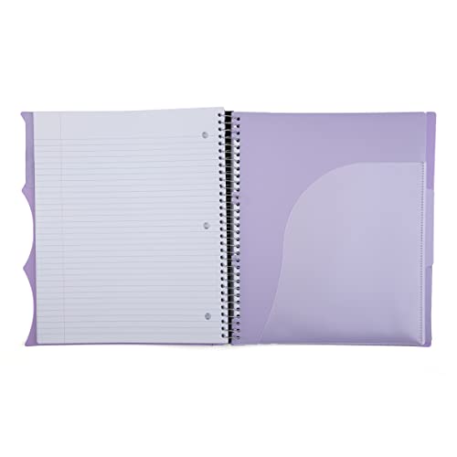 Mintra Office Durable PREMIUM Spiral Notebook (Lavender, 3 Subject (8.5in x 11in)) - color: Lavender, size: 3 Subject (8.5in x 11in)