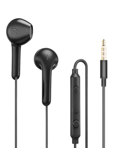 MAS CARNEY Wired Earbuds with 3.5mm AUX Plug, in-Ear Headphones with Mic & In-Line Control, Zero-Latency Audio for Samsung, iPhone, Gaming, Travel, Work & Study, Laptop, Smartphone - AUX Wired Earbuds - color: Black, style: 3.5mm Earphone