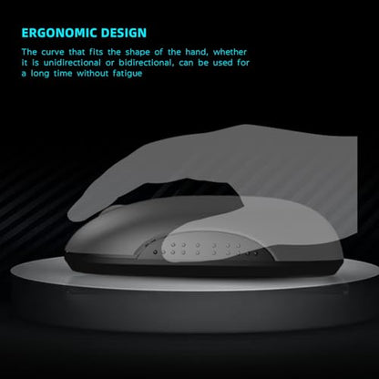 ONE-UP Wireless Mouse, 2.4G, Bluetooth5.0/3.0, Sound and Quiet Click, USB Nano Receiver, for Laptop, Chromebook, PC, Mac, Windows (Gray)