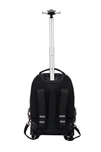 Rockland Single Handle Laptop Rolling Backpack, 19", Black - color: BLACK