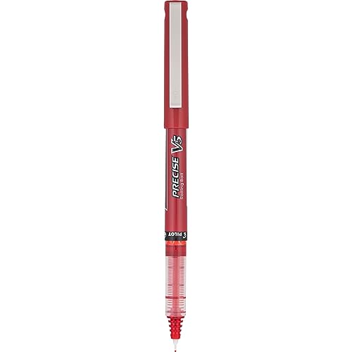 Pilot Precise V5 Stick Liquid Ink Rolling Ball Stick Pens, Extra Fine Point (0.5mm) Red Ink Pens, 12-Pack - color: Red, size: 12 Count (Pack of 1)