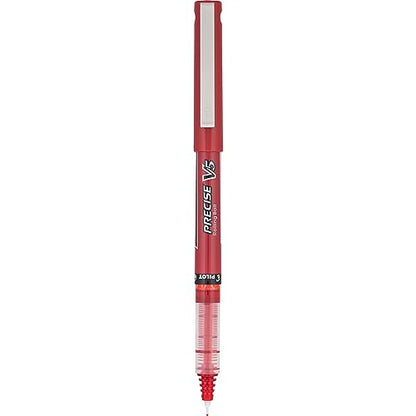 Pilot Precise V5 Stick Liquid Ink Rolling Ball Stick Pens, Extra Fine Point (0.5mm) Red Ink Pens, 12-Pack - color: Red, size: 12 Count (Pack of 1)