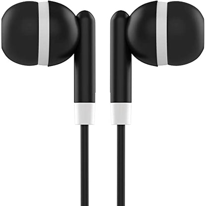 Maeline Bulk Earbuds with 3.5 mm Headphone Plug - 20 Pack Wholesale Bundle - Black - color: Black, size: 20 Pack