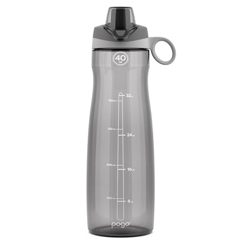 Pogo BPA-Free Tritan Plastic Water Bottle with Chug Lid, 40 Oz, Grey - color: Grey, size: 40 Ounces