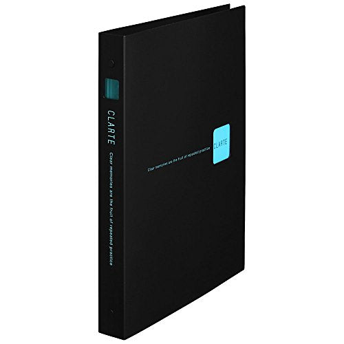 Maruman CLARTE 26‑Ring Binder with Index Window & 5 Laminated Tab Dividers, B5 Size, 7.17" x 10.12", Includes 10 Loose-Leaf Ruled Sheets and Storage Pocket, Holds Up to 120 Sheets, Black & Blue - color: Blue (Light)