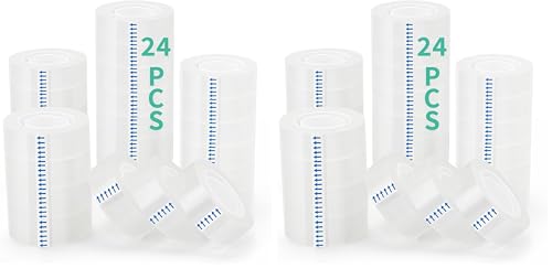 OWLKELA 24 Rolls Transparent Tape Refills, Clear Tape, All-Purpose Transparent Glossy Tape for Office, Home, School (Pack of 2) - size: 24 Pcs (Pack of 2)