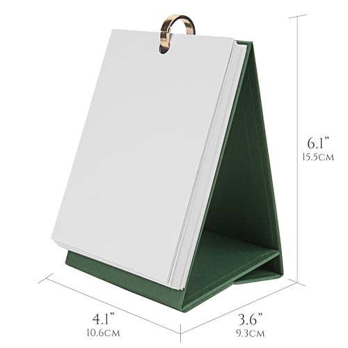 JANKOW DIY Cover Sketchbook, Mini Sketchbook for Drawing, Blank Desk Calendar Sketch Book, Oil Pastel Hand-Painted 3D Book, for Note Taking, Painting, Study Work, Projects, Recipe Cards (1Pcs) - color: Green