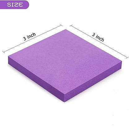 Early Buy Sticky Notes 3x3 inch, Purple Color Self-Stick Notes 6 Pads | 100 sheets/pad, repositionable adhesive, ideal for reminders, and office organization - color: Purple