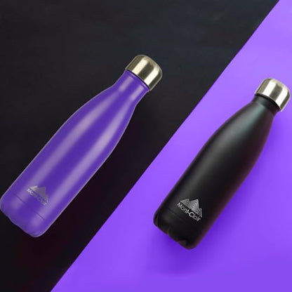 Mont-Clair Stainless Steel Water Bottle, Vacuum insulated - BPA Free, 12h Hot & 24h Cold Drinks, Metal Water Bottle 17 oz Leakproof, Ideal for Adult, Kids, Running - Purple - color: Purple, style: 17 Ounces