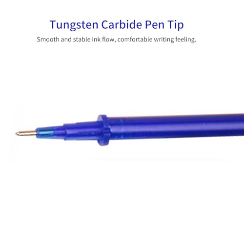 0.5 mm Erasable Gel Pen Refills Liquid Gel Ink Pen Refills Retractable Pens Refills Study Office Family (100pcs Blue)