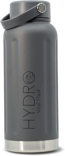 32oz Stainless Steel Insulated Water Bottle, Keep 24H Cold, Leak-Proof Wide Mouth Lids, BPA-Free Bottles, Mens Water Bottle for Gym, Hiking, Travel -Gray - color: Gray-Handle Lid, size: 32 Ounces