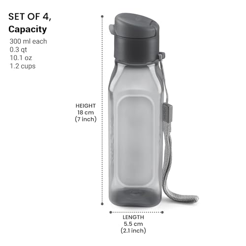 MILTON Travel Water Bottle – 1Pcs Reusable Sports Bottle with Easy Open Close Lid and Leakproof Neck – Food Grade Plastic Water Bottles for Adults and Kids, School, Gym - color: Black