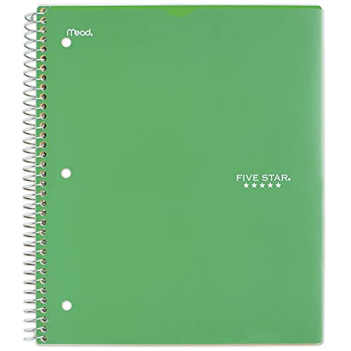 Five Star Spiral Notebook, 1 Subject, College Ruled Paper, 100 Sheets, 11" x 8-1/2" Sheet Size, Customizable Cover, Color Selected For You, 1 Count (08230) - color: Color Selected For You