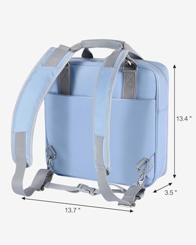 Realove 3 Inch 3 Ring Zipper Binder with Double Shoulder Strap & Handle - 3” D-Ring Binder with Zipper with Multi-Pocket (for 13” Laptop & Tablet and Smaller) for School-Baby Blue(Pen not Included) - color: Baby Blue