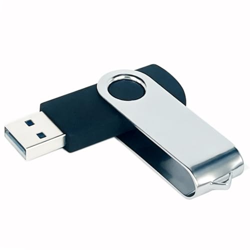 Swivel Design 8GB USB Flash Drive, Portable USB 2.0 Thumb Drive Memory Stick, Data Storage Flashdrive for Students, Travel, and Office, Home Use (Black, 8 GB)