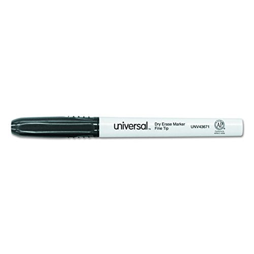Universal UNV43671 Fine Bullet Tip Pen Style Dry Erase Marker - Black (1-Dozen) (Pack of 2) - size: 12 Count (Pack of 2)