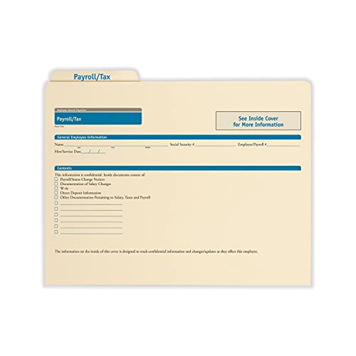 ComplyRight Payroll/Tax Folder, Landscape, Pack of 25 | 9-1/2" x 11-3/4", Document Filing Folder for Businesses, HR Employee Management Documentation Office Supplies - style: Payroll/Tax