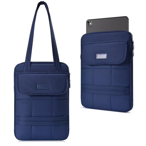 11-12.4 Inch Puffy Tablet Sleeve Bag for iPad A16 2025,iPad Air 11 inch M4 M3 M2 / Pro 11 inch M4 with Magic Keyboard, Samsung Galaxy Tab S10+, S9+, S9 FE+,S8+ 12.4" Fluffy Tablet Shoulder Bag(Blue) - color: Navy Blue