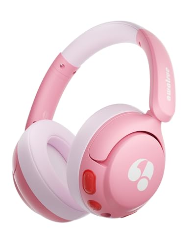 awatrue Kids Bluetooth Headphones, 85dB Volume Limiter, Foldable Wireless Over-Ear Headphones for iPad, Travel, 75H Playtime, Bluetooth 5.4, Built-in Mic, Pink - color: Pink