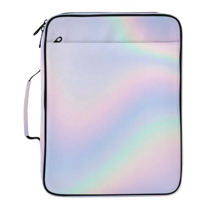 Rainbow Holographic 3 Ring Zipper Binder Accordion File Organizer Expanding File Folder Expandable for Documents A4 Letter Size
