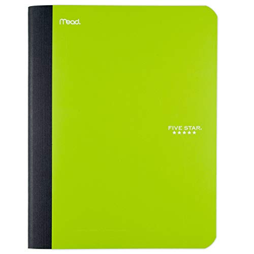 Five Star Composition Book, Notebook, College Ruled Paper, 100 Sheets, 9-1/2" x 7-1/2", Comp Book, Lime (72861) - color: Lime
