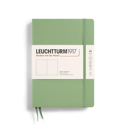 LEUCHTTURM1917 - Notebook Hardcover Medium A5-251 Numbered Pages for Writing and Journaling (Sage, Plain) - color: Sage, style: Plain