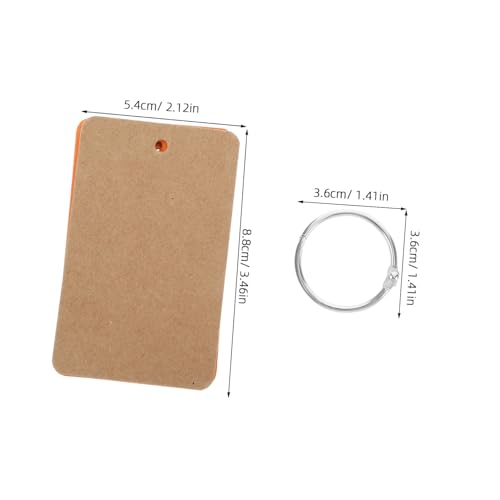 LALAFINA 50pcs Blank Paper Cards Study Flashcards Blank Index Cards Notebook Handdrawn Illustrations Ring Binder