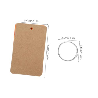 LALAFINA 50pcs Blank Paper Cards Study Flashcards Blank Index Cards Notebook Handdrawn Illustrations Ring Binder