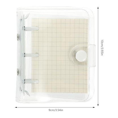 DEARMAMY Mini 3-ring Binder Notepad with White Clips, Refillable Small Notebook for Portable Scrapbooking and Student Notes, Convenient Novelty Cover Journal for Office and School Use