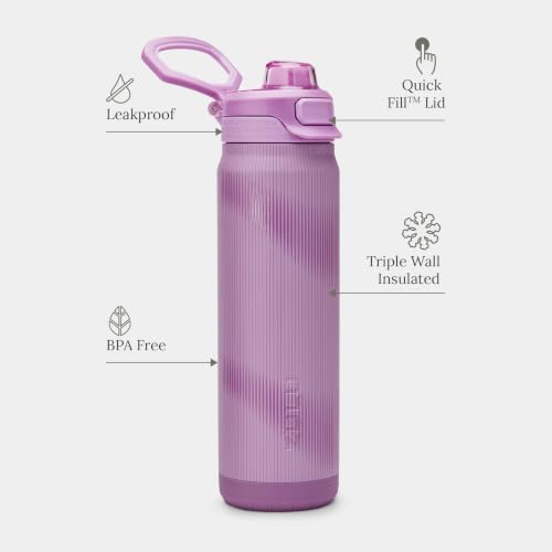 ZULU Powerfill Pro 32oz Stainless Steel Water Bottle - Tempo - color: Lavendula, style: 32oz