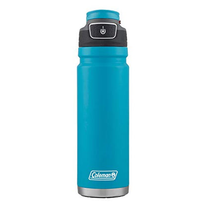 Coleman FreeFlow AUTOSEAL Stainless Steel Water Bottle, 24oz., Caribbean Sea (Pack of 6) - color: Caribbean Sea, size: 24oz (Pack of 6)
