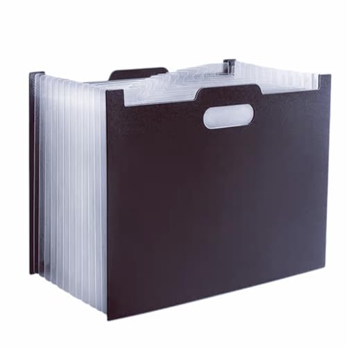 13 Pockets Accordion File Organizer Desktop Expanding File Folders for Paper Receipts Bills&Taxes Organizer A4/Letter Size Accordion Document Folder Great for School Office Home (Black)